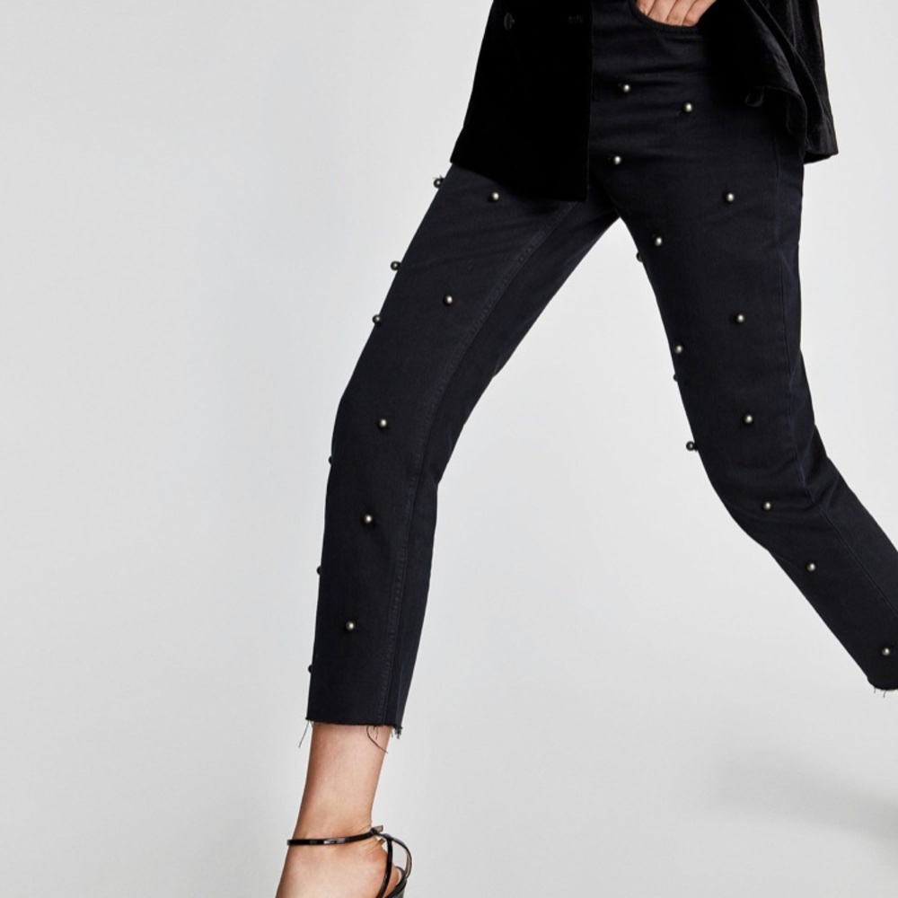 ZARA black jeans with beads